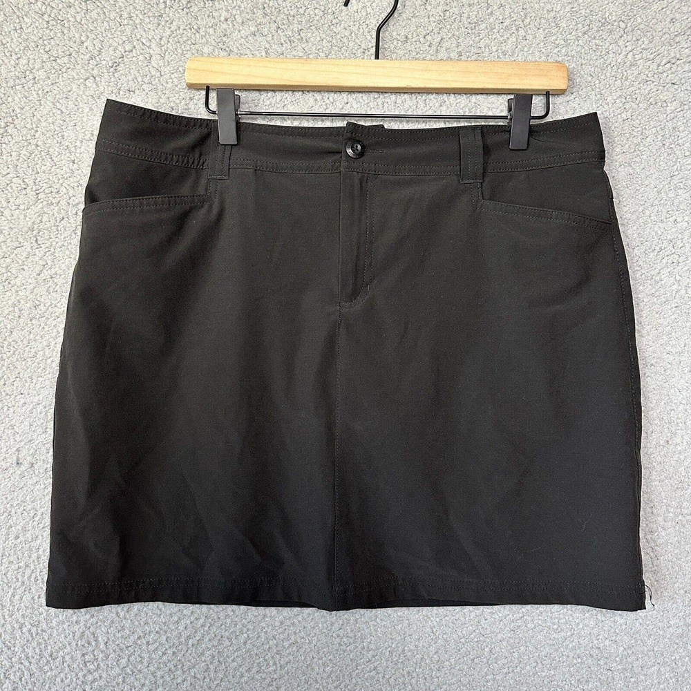 Eddie Bauer Golf Skirt Women 12 Black Stretch Pockets Casual Mini Skort Tennis